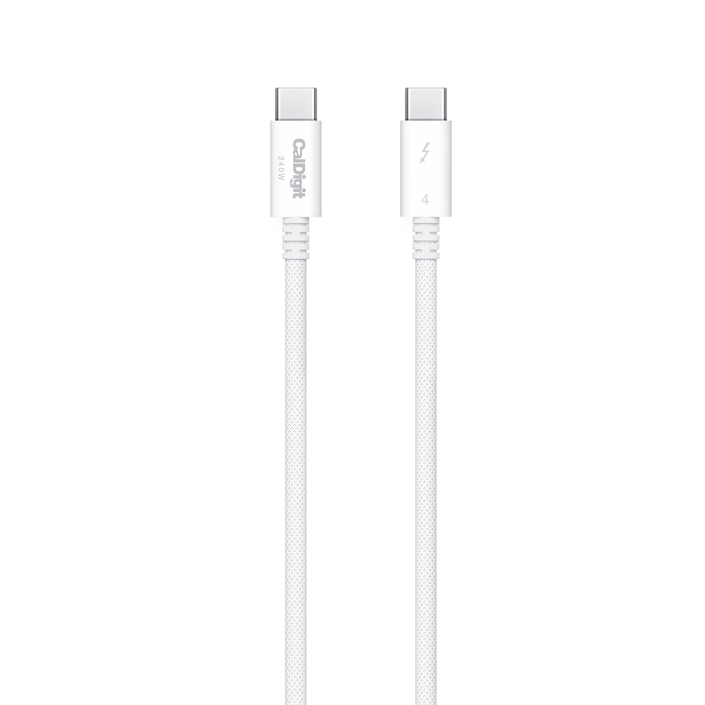 Two white Thunderbolt 4 Pro Cable on a white background.