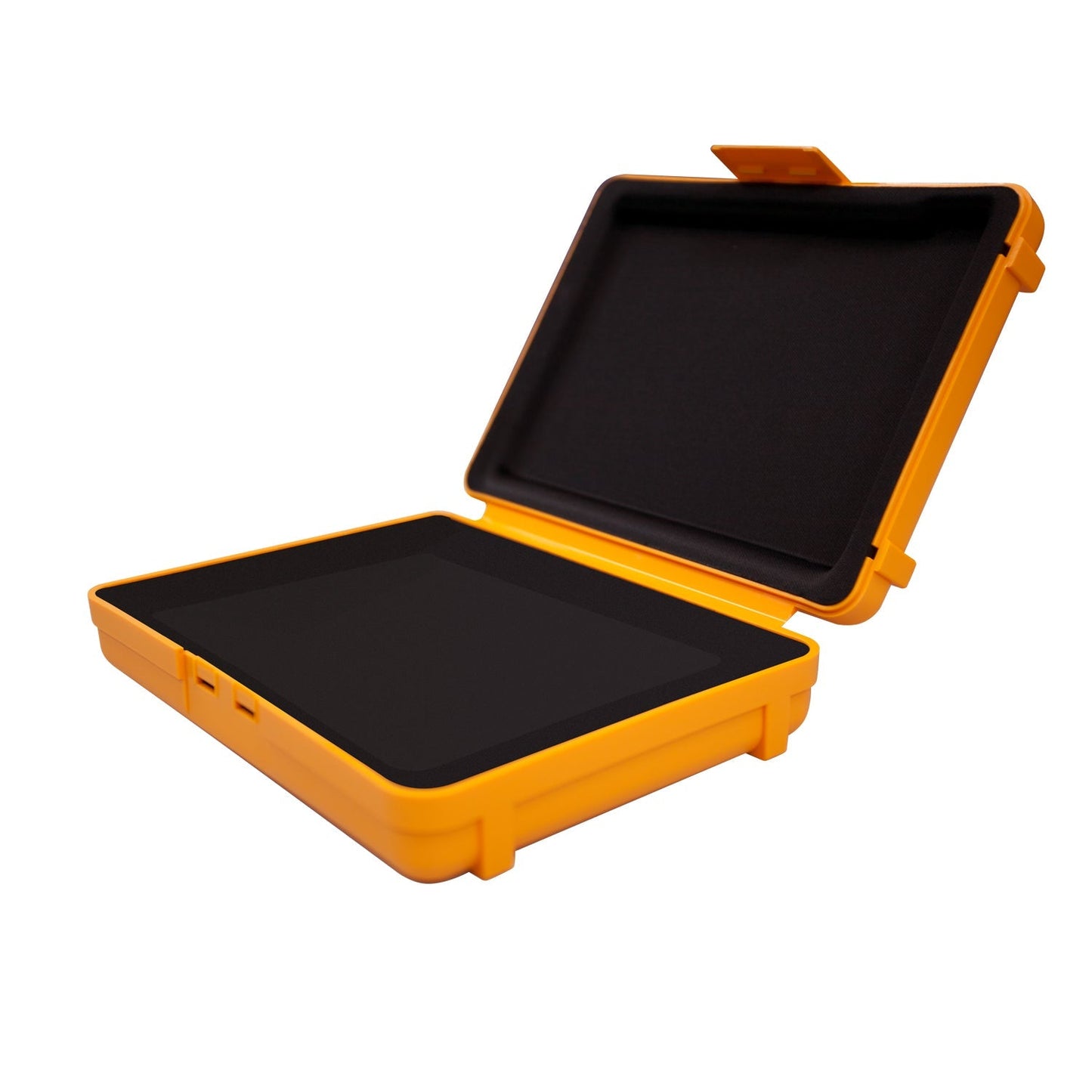 Side top view of the Archive Box open on a white background.