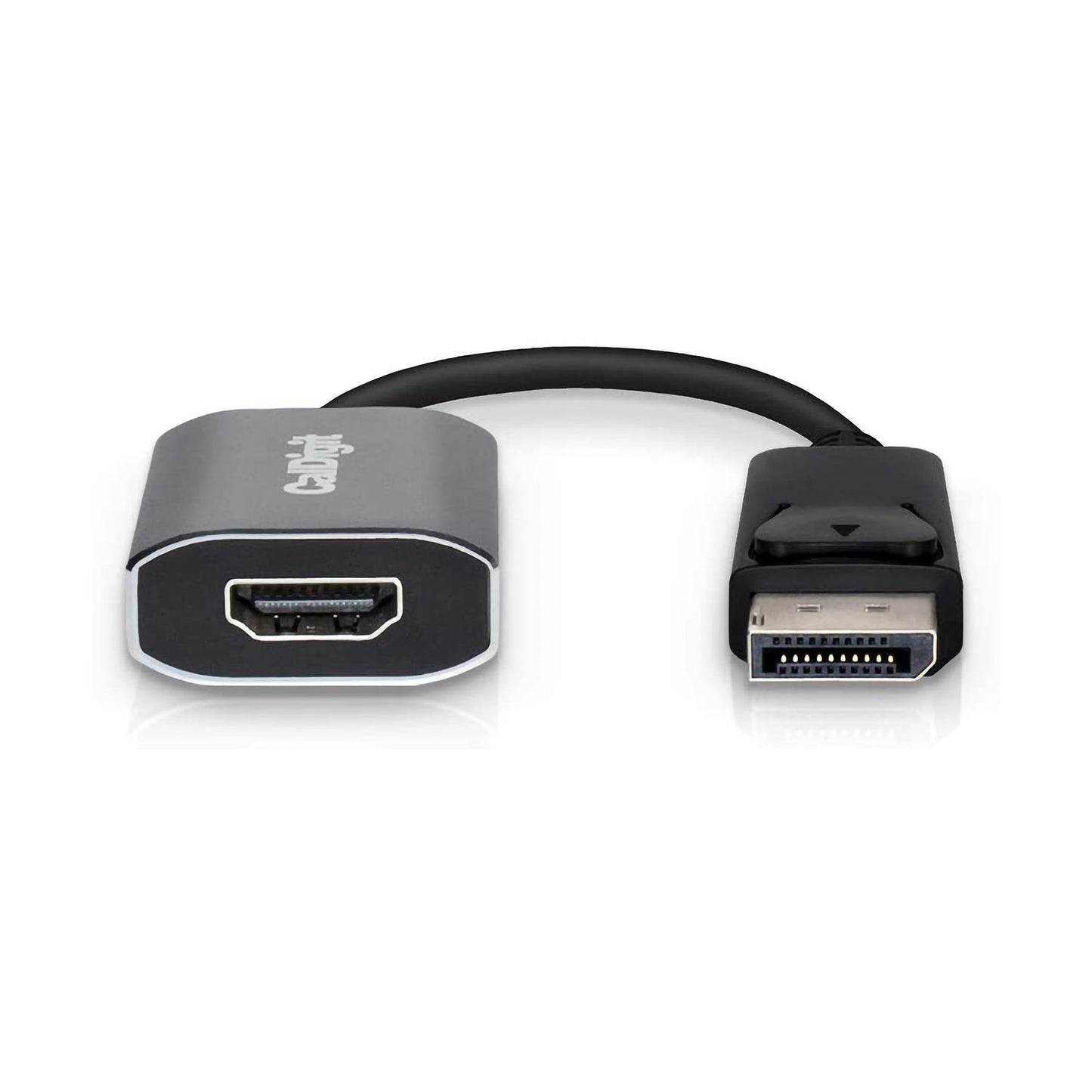 DisplayPort to HDMI Adapter on a white background.