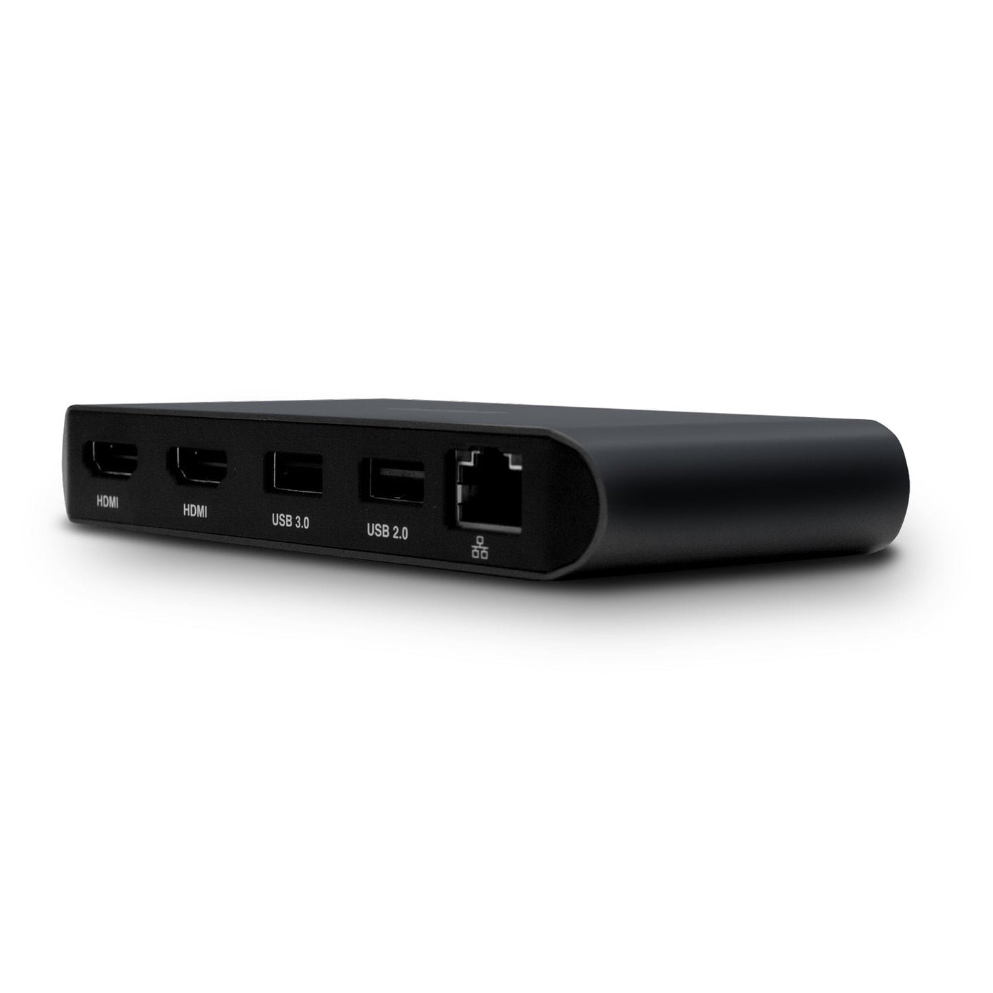 Side front view of the Dual HDMI Mini Dock on a white background.
