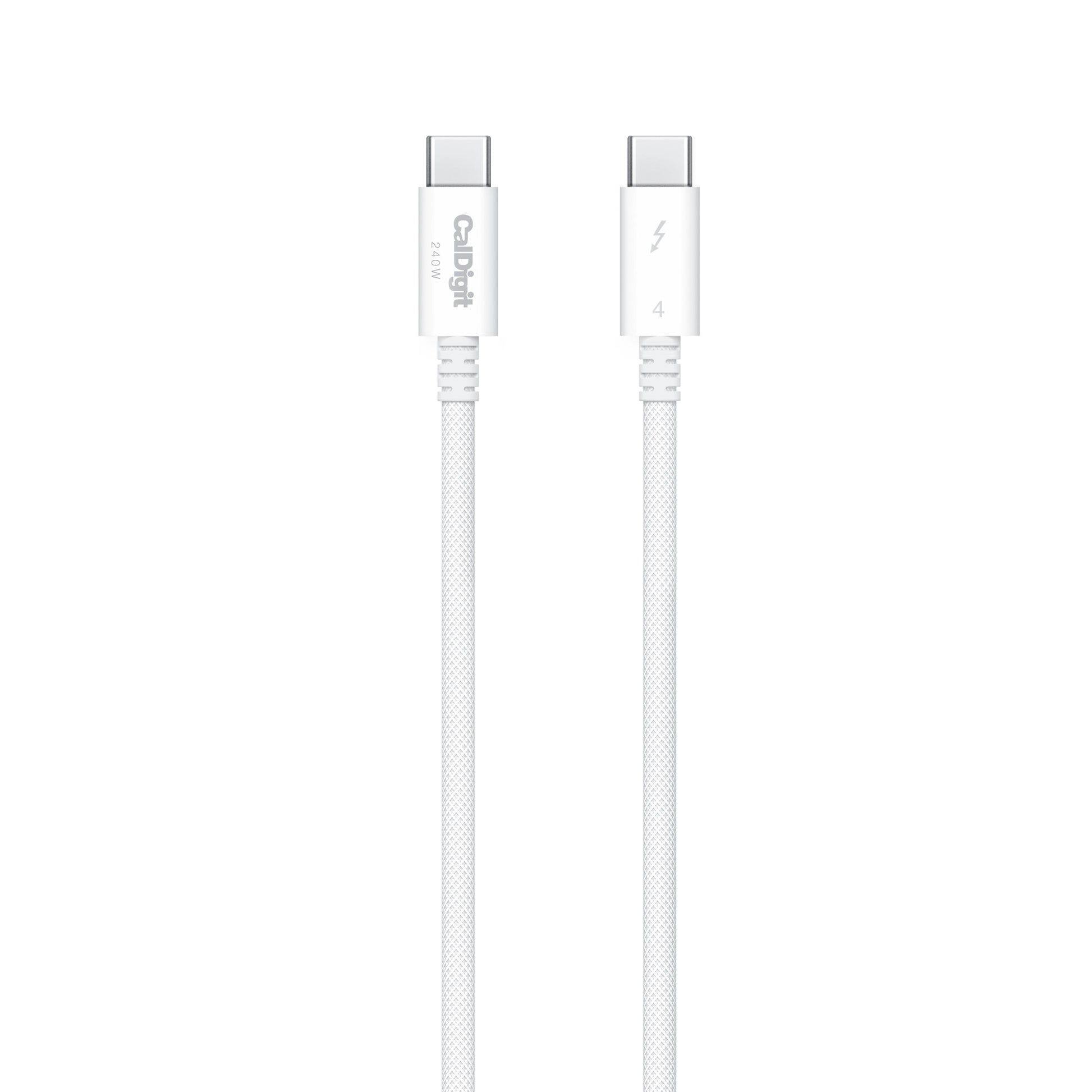 Two white Thunderbolt 4 Pro Cable on a white background.