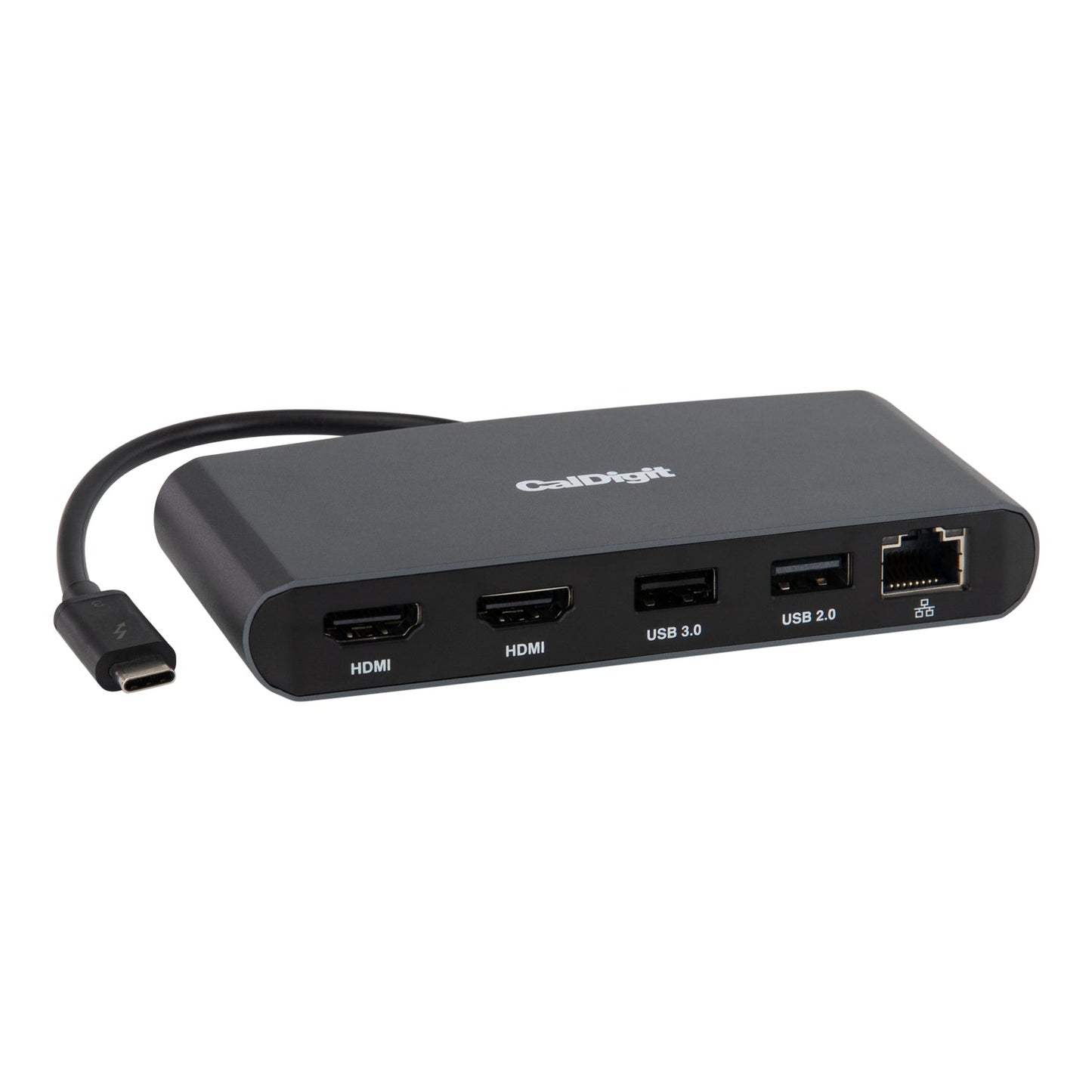 Top side front view of the Dual HDMI Mini Dock on a white background.