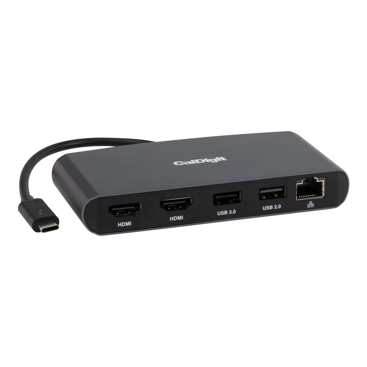 Top side front view of the Dual HDMI Mini Dock on a white background.