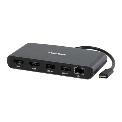 Top side view of the Dual HDMI Mini Dock on a white background.